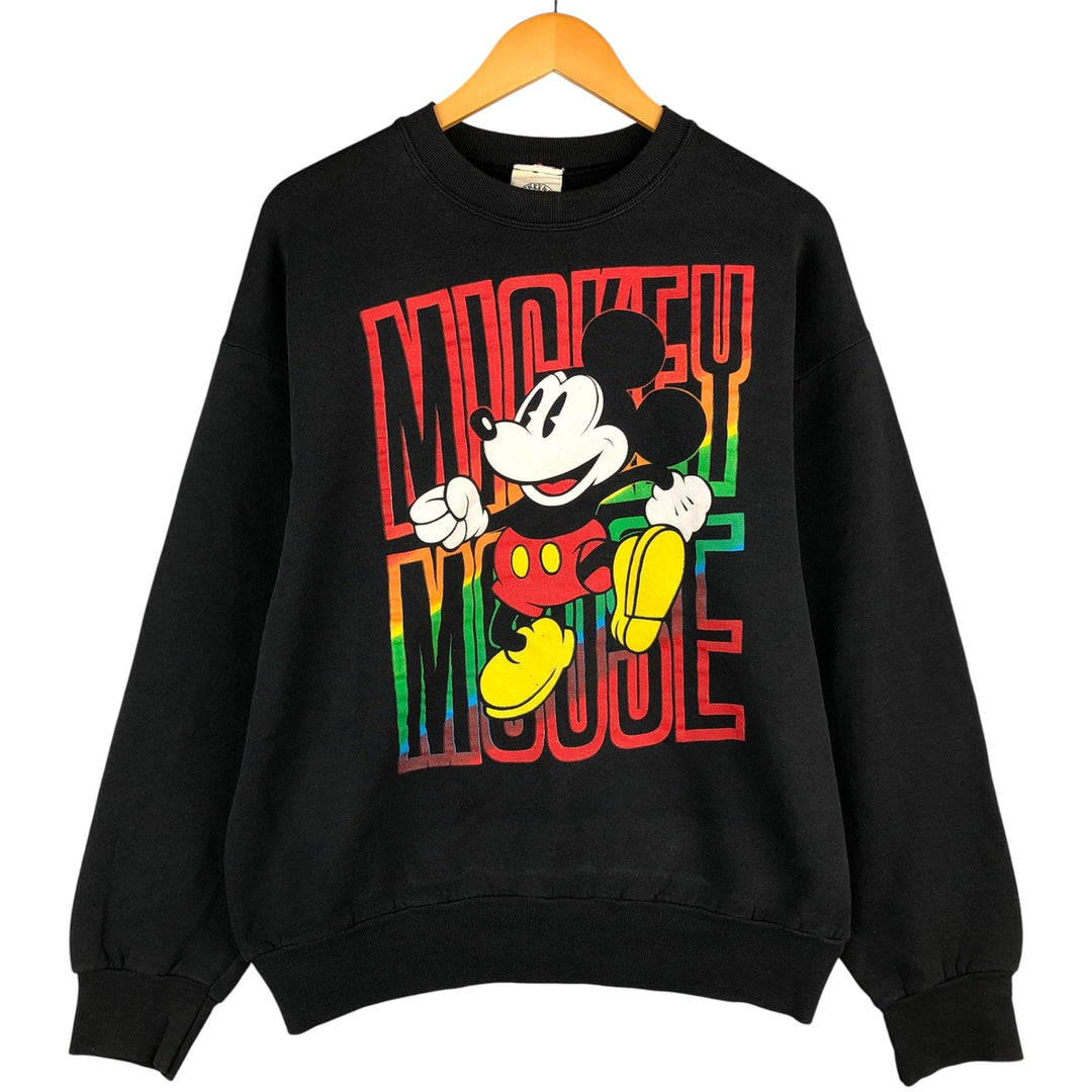 90'S Disney Mickey Mouse character sweatshirt, made in USA, men's size L, vintage cotton black type Vintage Second Hand