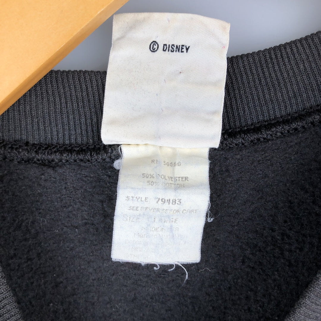 90'S Disney Mickey Mouse character sweatshirt, made in USA, men's size L, vintage cotton black type Vintage Second Hand