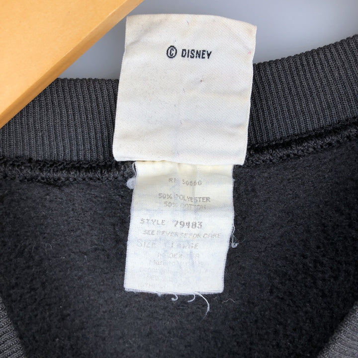 90'S Disney Mickey Mouse character sweatshirt, made in USA, men's size L, vintage cotton black type Vintage Second Hand