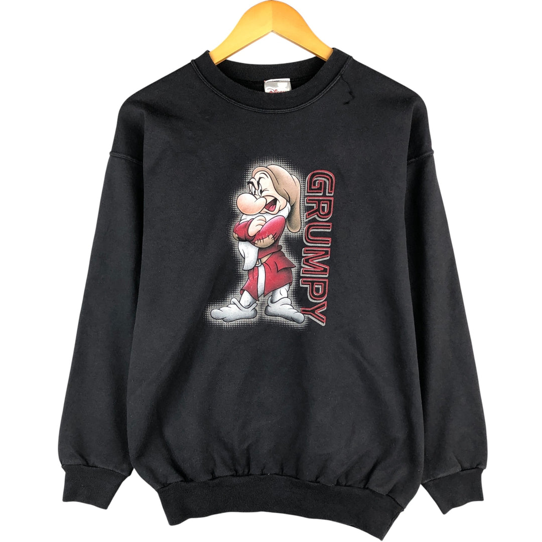 2000'S Disney Grumpy character sweatshirt, men's size M cotton black type Vintage Second Hand