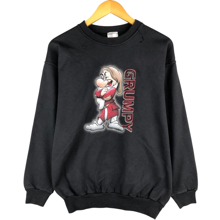 2000'S Disney Grumpy character sweatshirt, men's size M cotton black type Vintage Second Hand