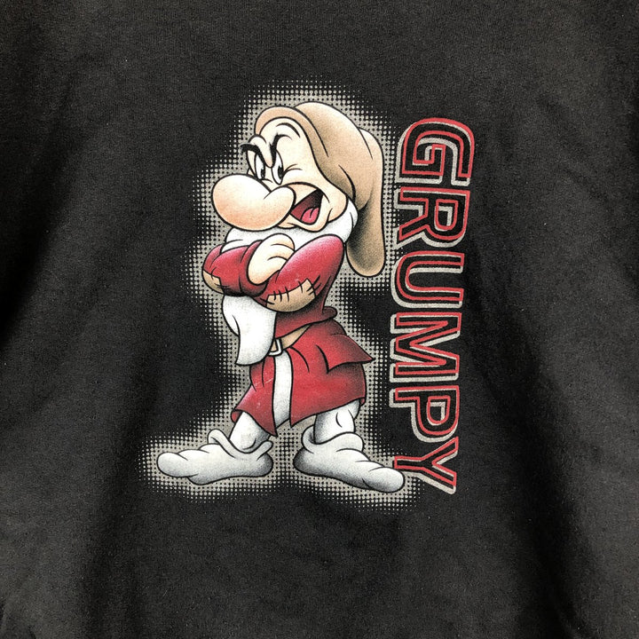 2000'S Disney Grumpy character sweatshirt, men's size M cotton black type Vintage Second Hand