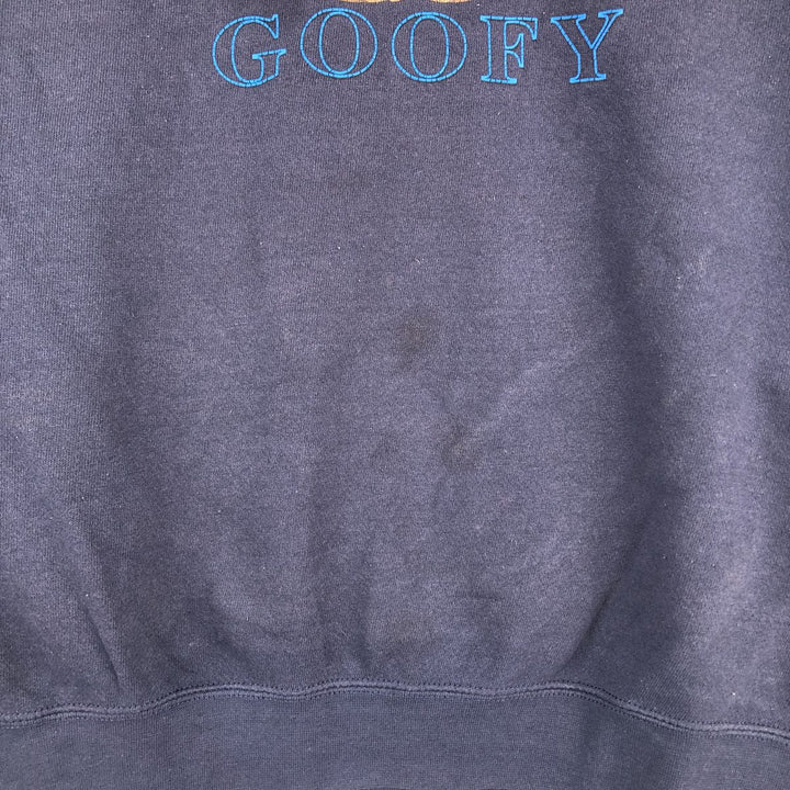 2000'S Disney GOOFY character sweatshirt, men's size L cotton navy blue type Vintage Second Hand