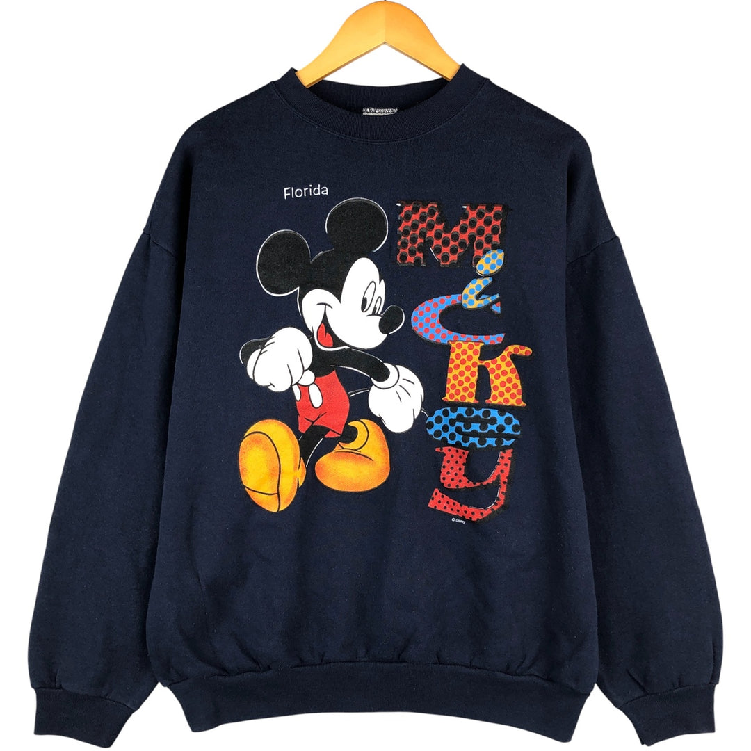 Vintage 90'S Tartex Mickey Mouse character sweatshirt, made in the USA, size L, men's cotton navy blue type Vintage Second Hand