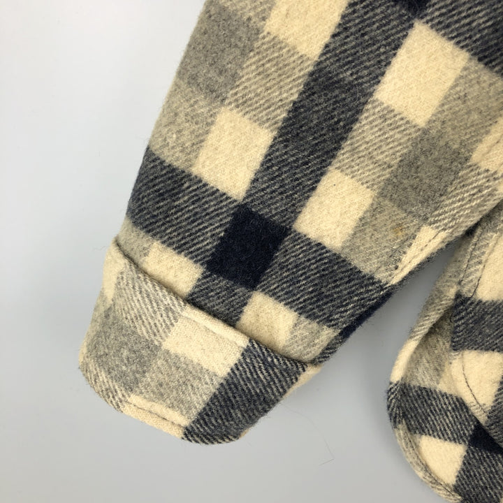 Vintage 1970'S WOOLRICH Check Pattern Wool Shirt, Made in USA, Men's Size L wool navy blue type Vintage Second Hand