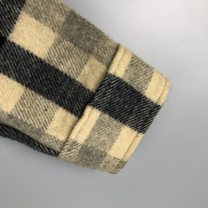 Vintage 1970'S WOOLRICH Check Pattern Wool Shirt, Made in USA, Men's Size L wool navy blue type Vintage Second Hand