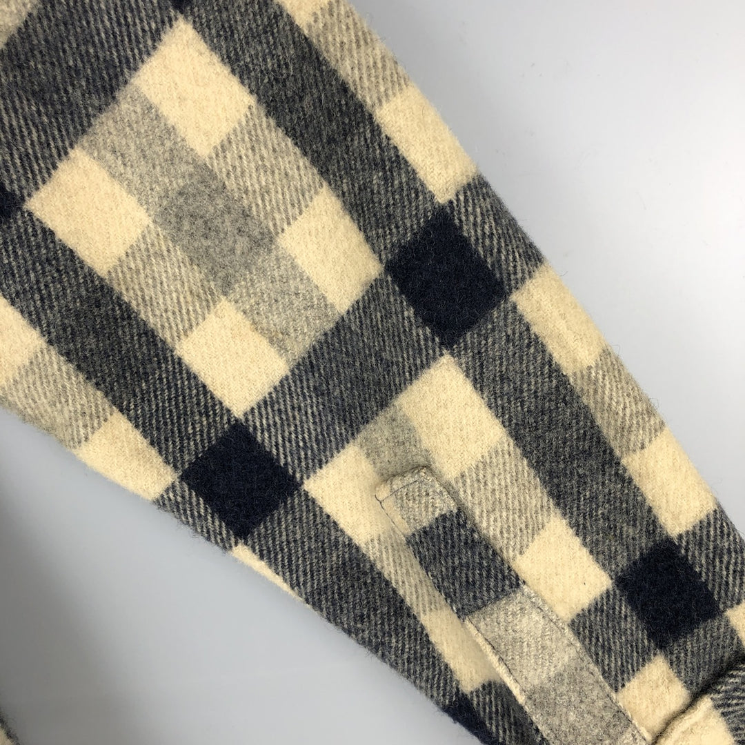 Vintage 1970'S WOOLRICH Check Pattern Wool Shirt, Made in USA, Men's Size L wool navy blue type Vintage Second Hand