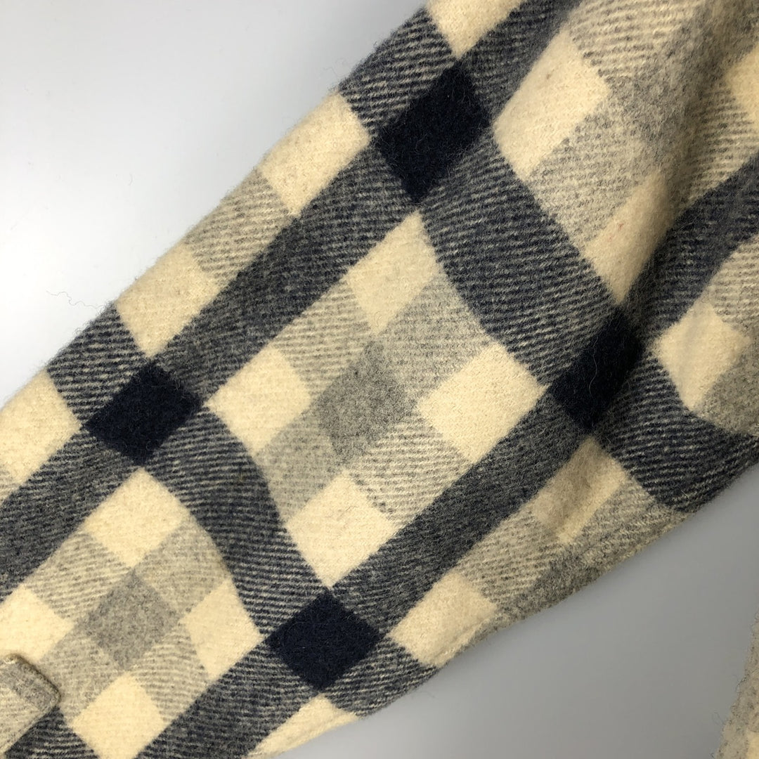 Vintage 1970'S WOOLRICH Check Pattern Wool Shirt, Made in USA, Men's Size L wool navy blue type Vintage Second Hand