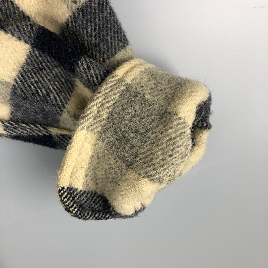 Vintage 1970'S WOOLRICH Check Pattern Wool Shirt, Made in USA, Men's Size L wool navy blue type Vintage Second Hand