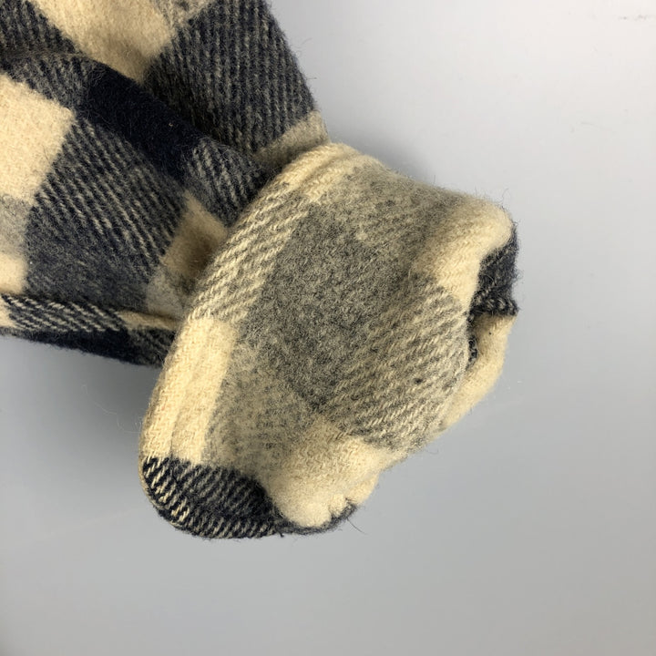 Vintage 1970'S WOOLRICH Check Pattern Wool Shirt, Made in USA, Men's Size L wool navy blue type Vintage Second Hand