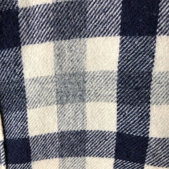 Vintage 1970'S WOOLRICH Check Pattern Wool Shirt, Made in USA, Men's Size Medium wool Beige type Vintage Second Hand