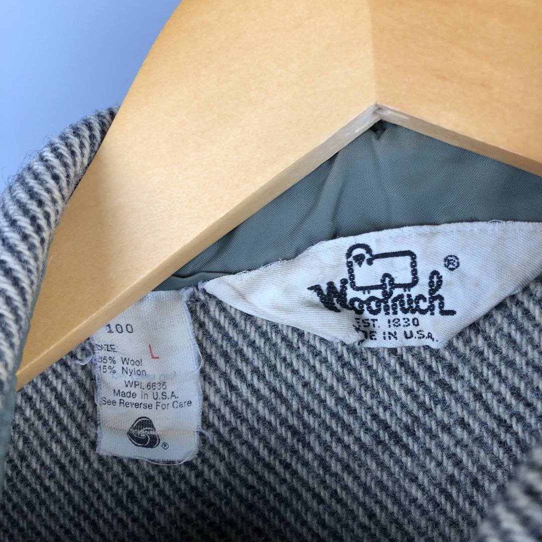 Vintage 1970'S WOOLRICH wool shirt, made in the USA, size L, men's wool Beige type Vintage Second Hand