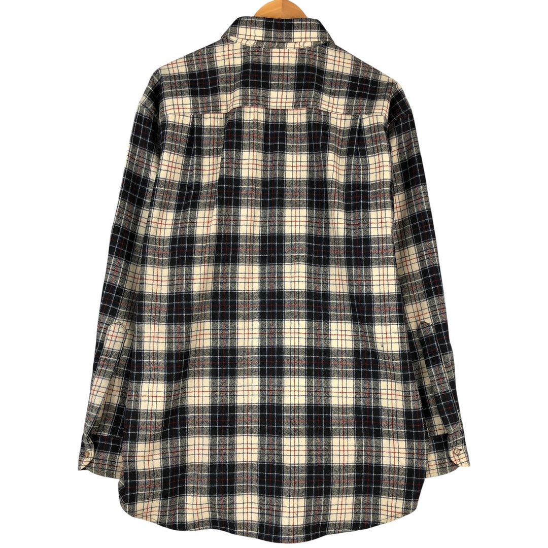 Pendleton Check Pattern Wool Shirt, Men's Size L wool black type Vintage Second Hand