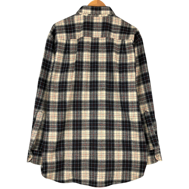 Pendleton Check Pattern Wool Shirt, Men's Size L wool black type Vintage Second Hand