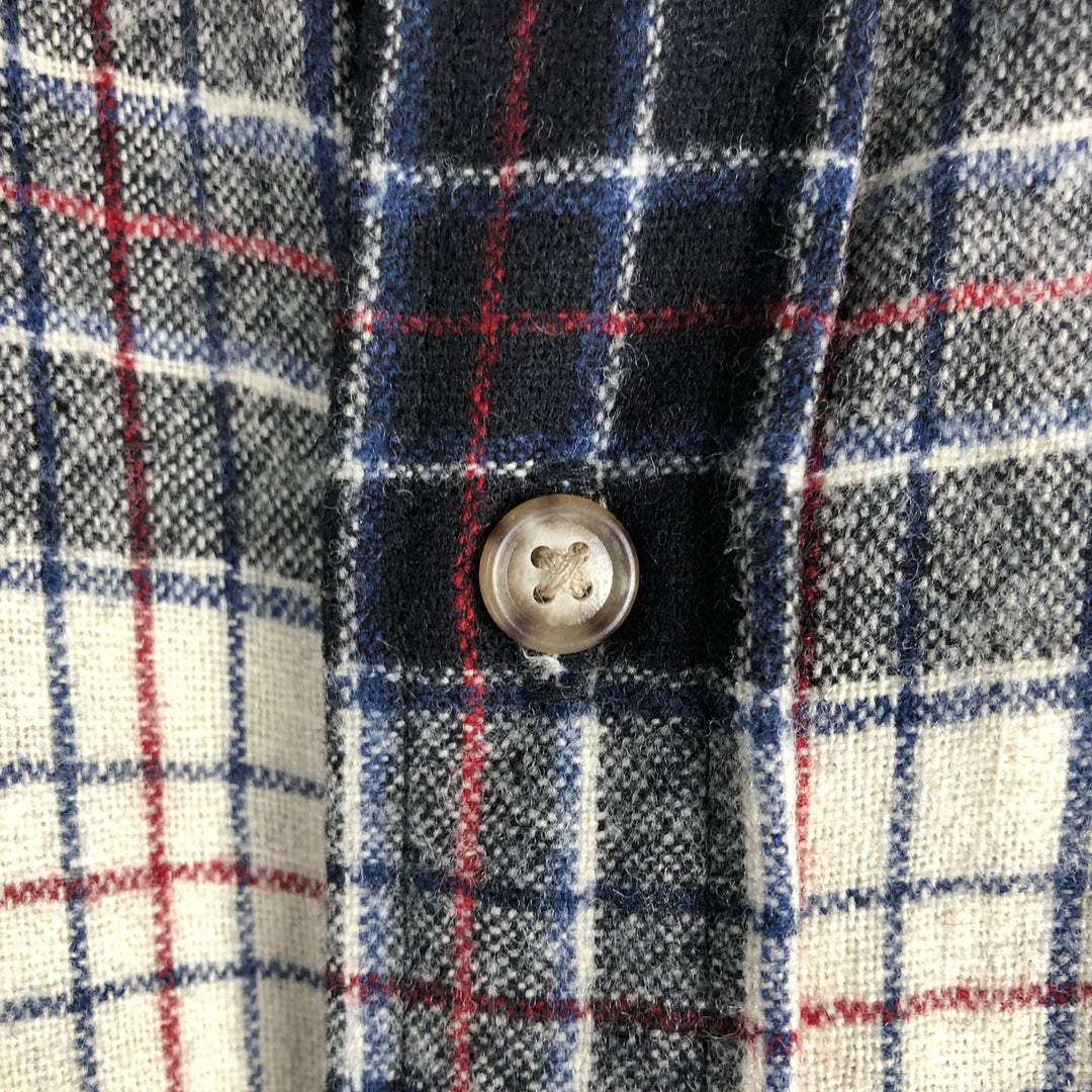Pendleton Check Pattern Wool Shirt, Men's Size L wool black type Vintage Second Hand