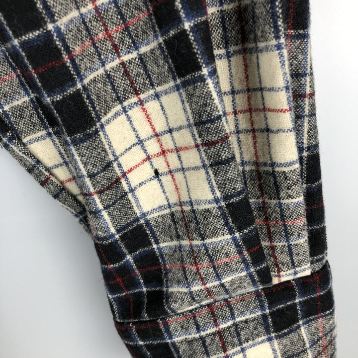 Pendleton Check Pattern Wool Shirt, Men's Size L wool black type Vintage Second Hand