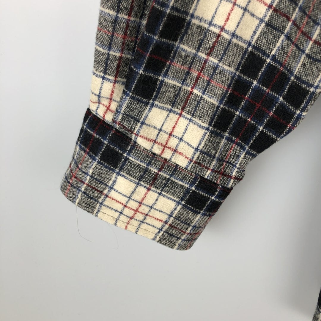 Pendleton Check Pattern Wool Shirt, Men's Size L wool black type Vintage Second Hand