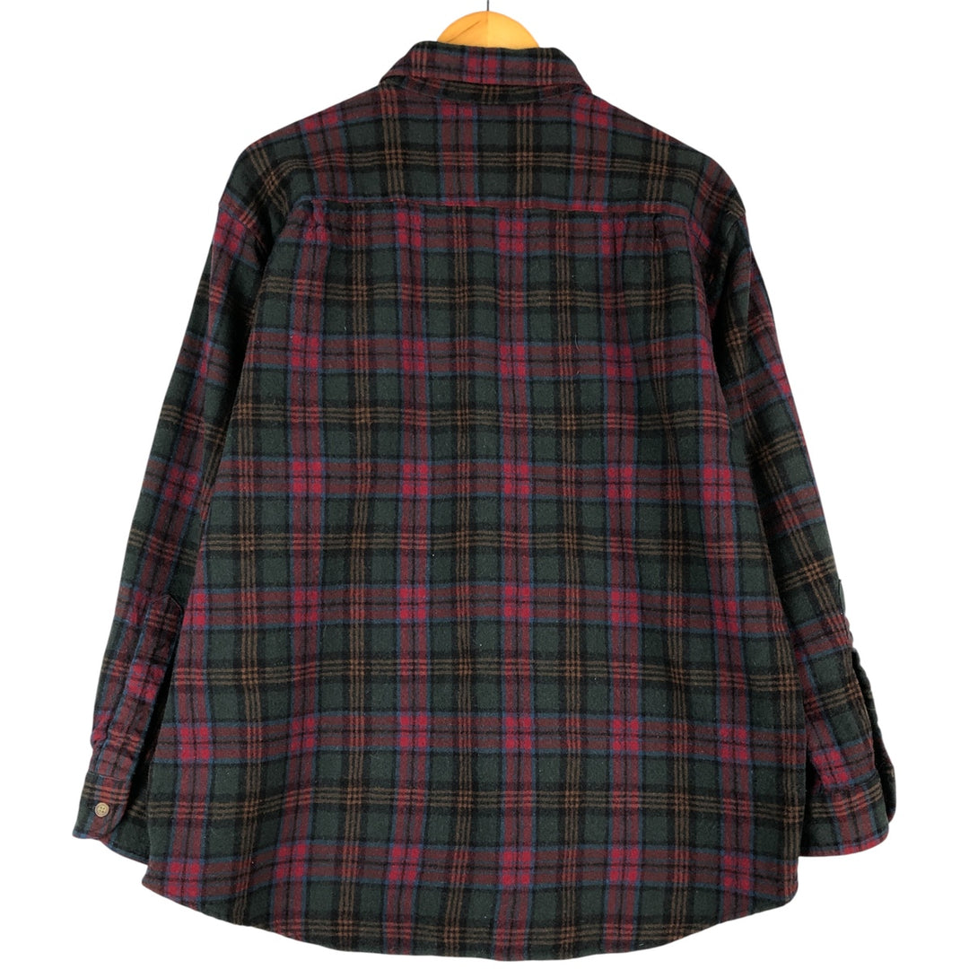 Pendleton Check Pattern Wool Shirt, Men's XL wool dark green Vintage Second Hand