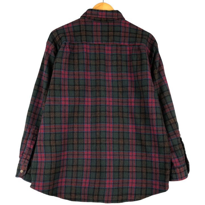 Pendleton Check Pattern Wool Shirt, Men's XL wool dark green Vintage Second Hand