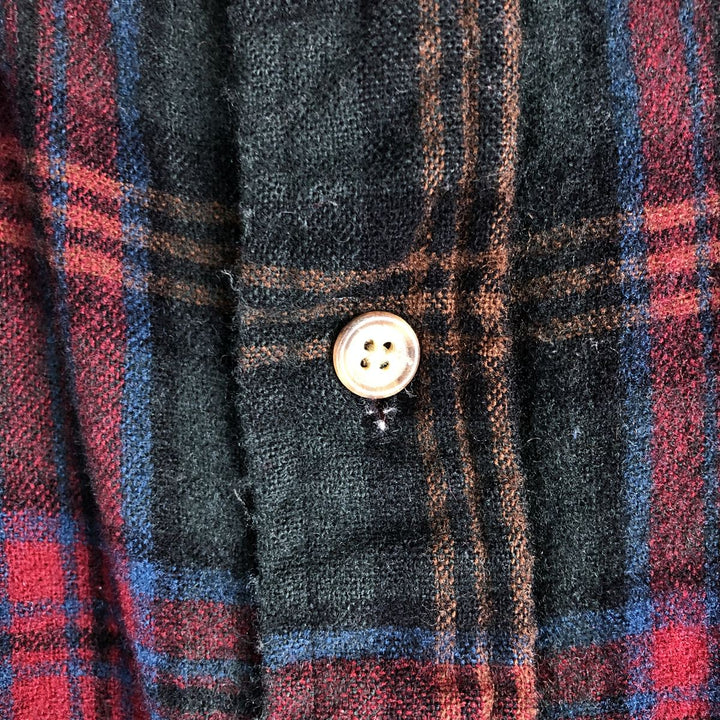 Pendleton Check Pattern Wool Shirt, Men's XL wool dark green Vintage Second Hand