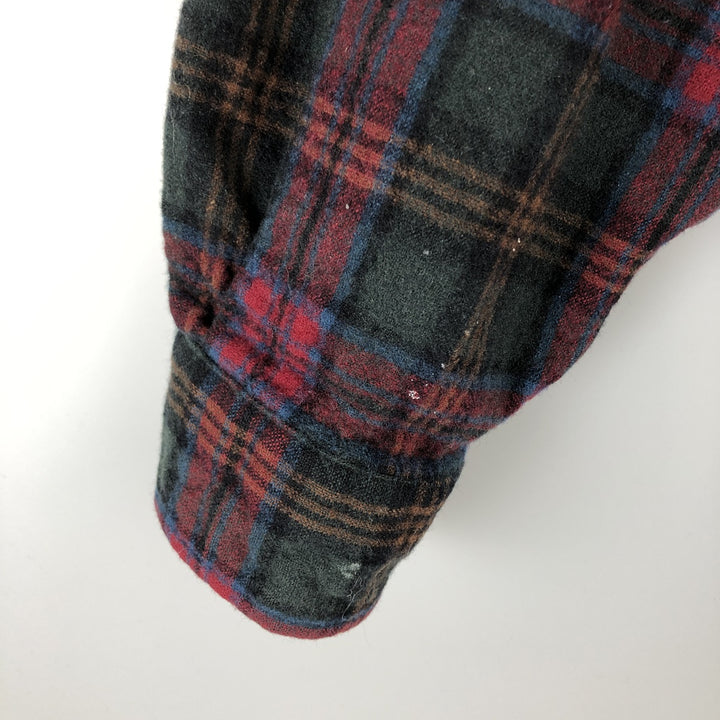 Pendleton Check Pattern Wool Shirt, Men's XL wool dark green Vintage Second Hand