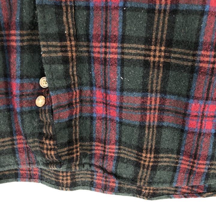 Pendleton Check Pattern Wool Shirt, Men's XL wool dark green Vintage Second Hand