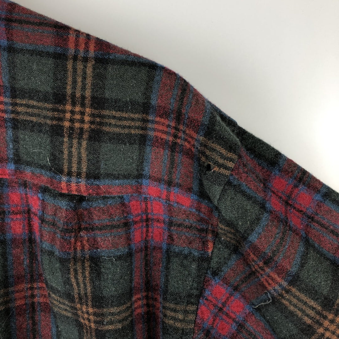 Pendleton Check Pattern Wool Shirt, Men's XL wool dark green Vintage Second Hand