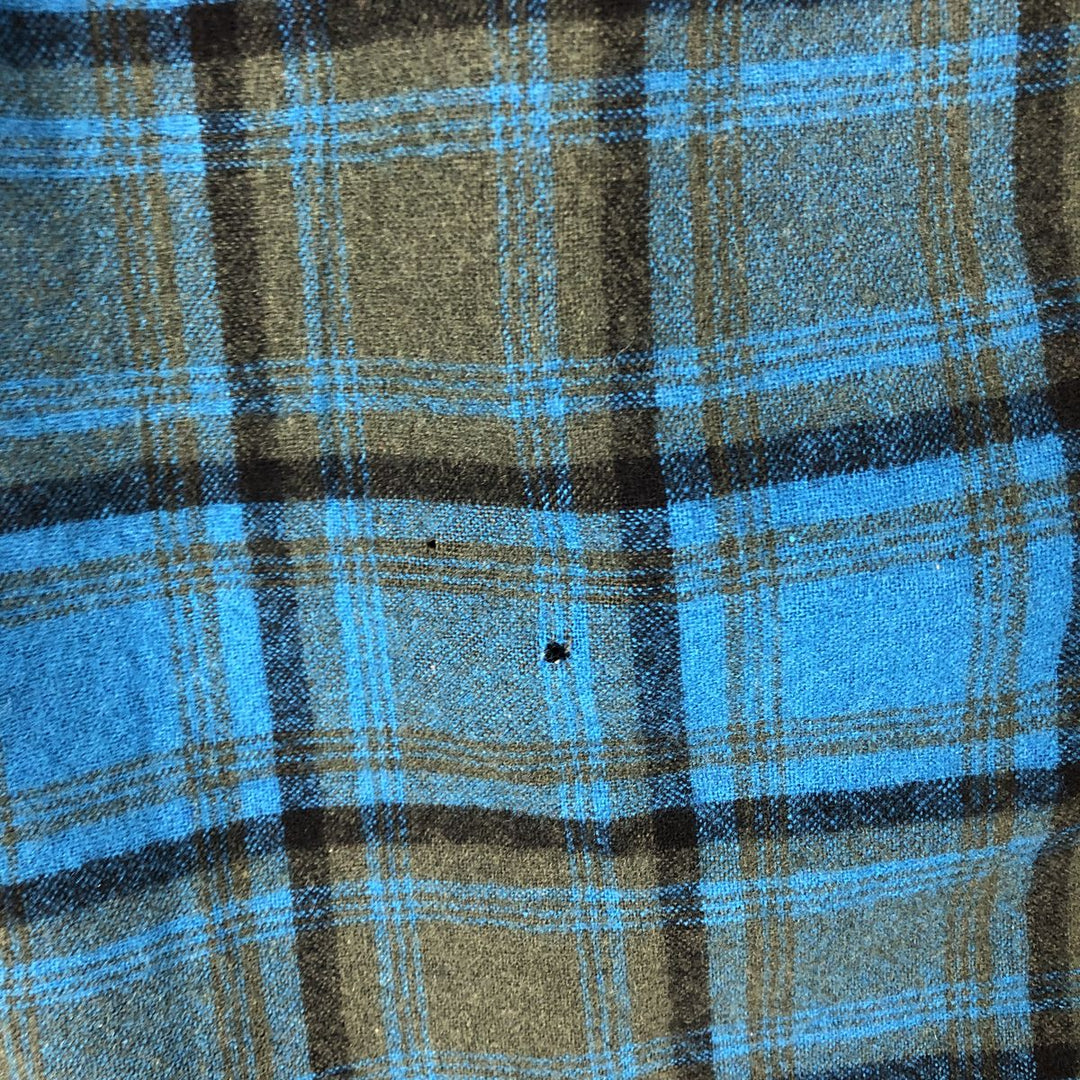 Vintage 1950'S Pendleton Check Pattern Wool Shirt, Men's Size L wool Blue type light blue Vintage Second Hand