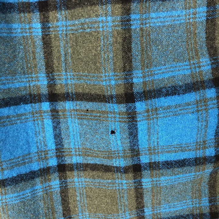 Vintage 1950'S Pendleton Check Pattern Wool Shirt, Men's Size L wool Blue type light blue Vintage Second Hand