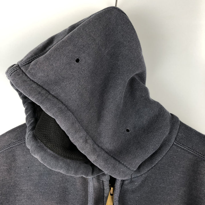 Carhartt Sweat Full Zip Hoodie Men's L size cotton Navy blue Vintage Second Hand