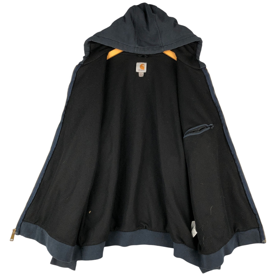 Carhartt Sweat Full Zip Hoodie Men's XL cotton Navy blue Vintage Second Hand