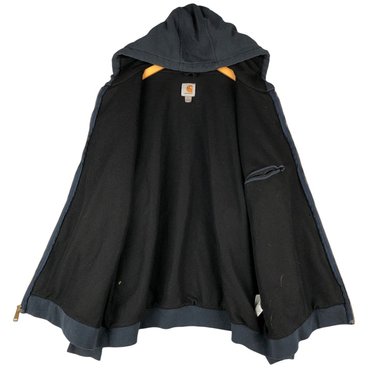 Carhartt Sweat Full Zip Hoodie Men's XL cotton Navy blue Vintage Second Hand