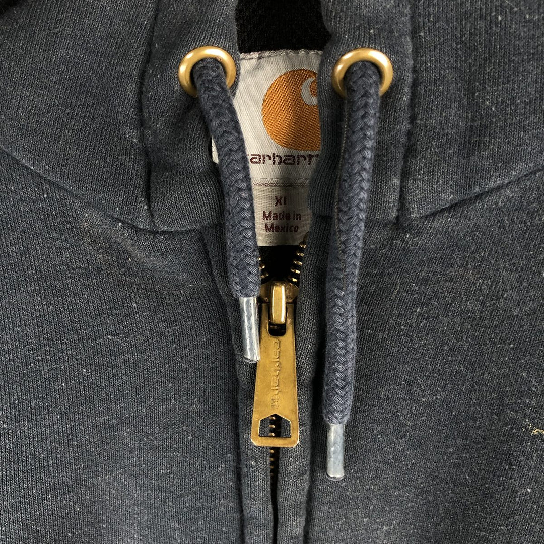 Carhartt Sweat Full Zip Hoodie Men's XL cotton Navy blue Vintage Second Hand