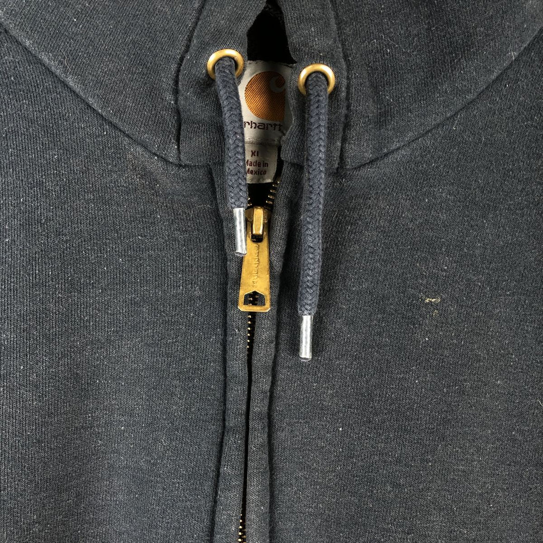 Carhartt Sweat Full Zip Hoodie Men's XL cotton Navy blue Vintage Second Hand