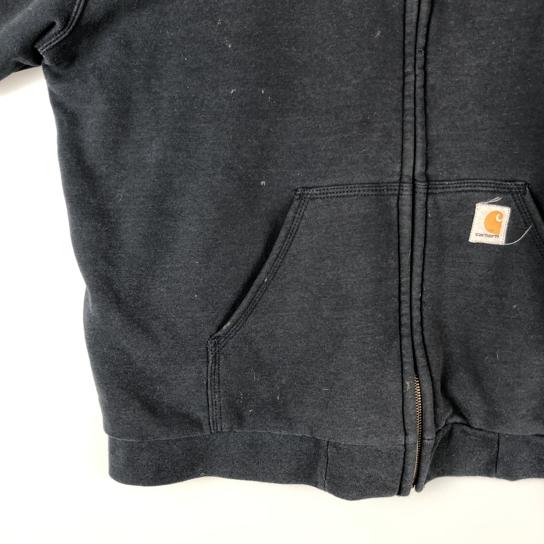 Carhartt Sweat Full Zip Hoodie Men's XL cotton Navy blue Vintage Second Hand