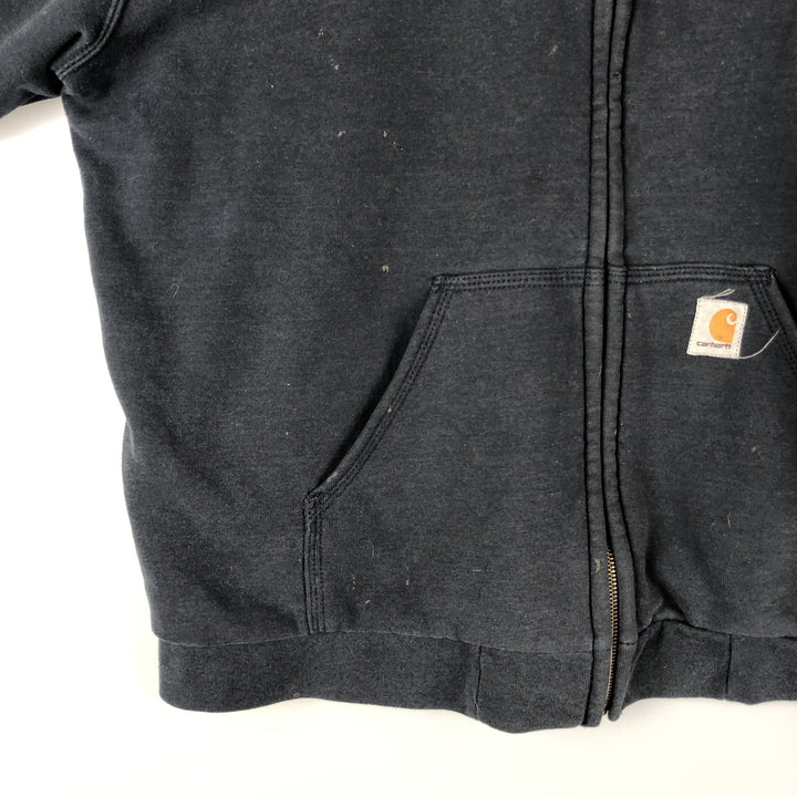 Carhartt Sweat Full Zip Hoodie Men's XL cotton Navy blue Vintage Second Hand