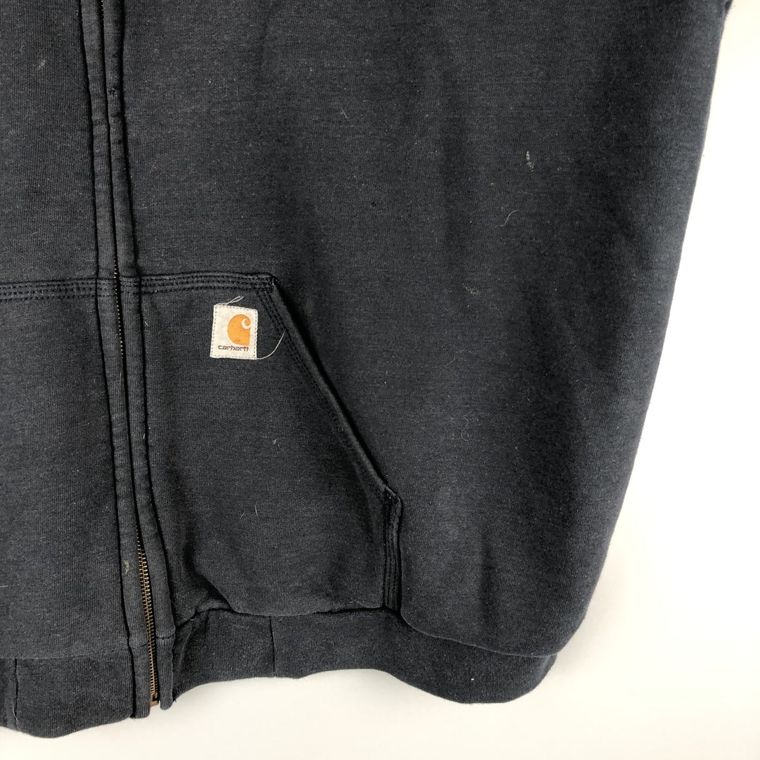 Carhartt Sweat Full Zip Hoodie Men's XL cotton Navy blue Vintage Second Hand