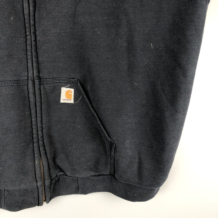 Carhartt Sweat Full Zip Hoodie Men's XL cotton Navy blue Vintage Second Hand