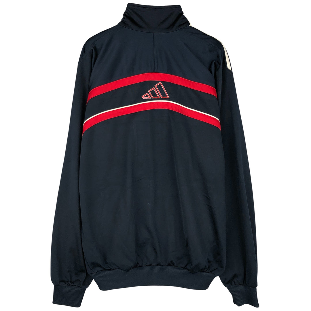 00'S adidas jersey track jacket, men's XL size polyester navy blue type Vintage Second Hand