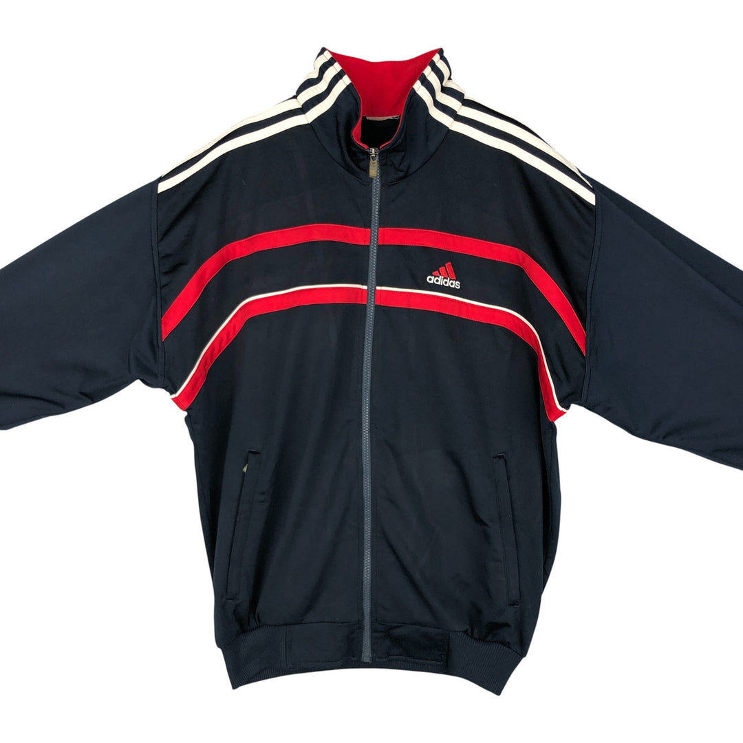00'S adidas jersey track jacket, men's XL size polyester navy blue type Vintage Second Hand