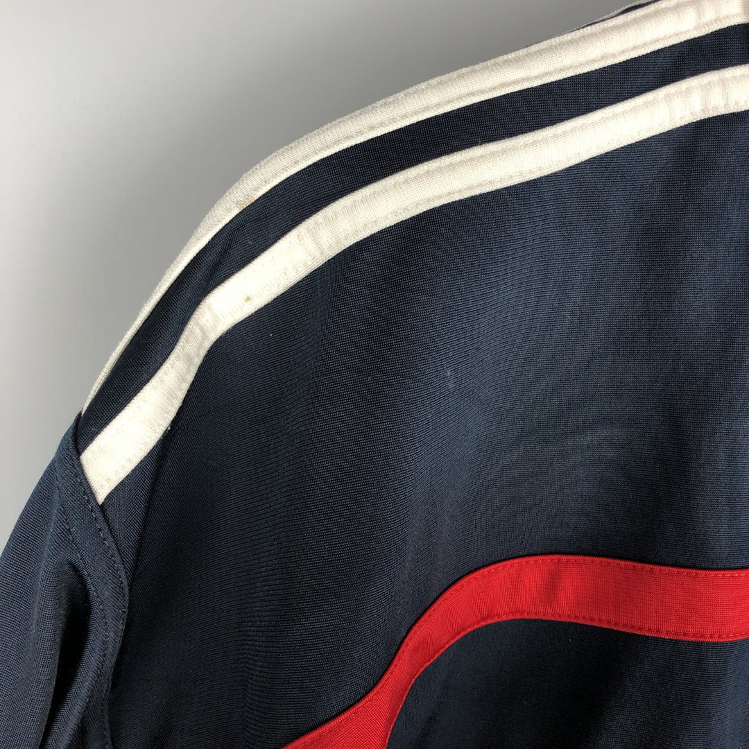 00'S adidas jersey track jacket, men's XL size polyester navy blue type Vintage Second Hand