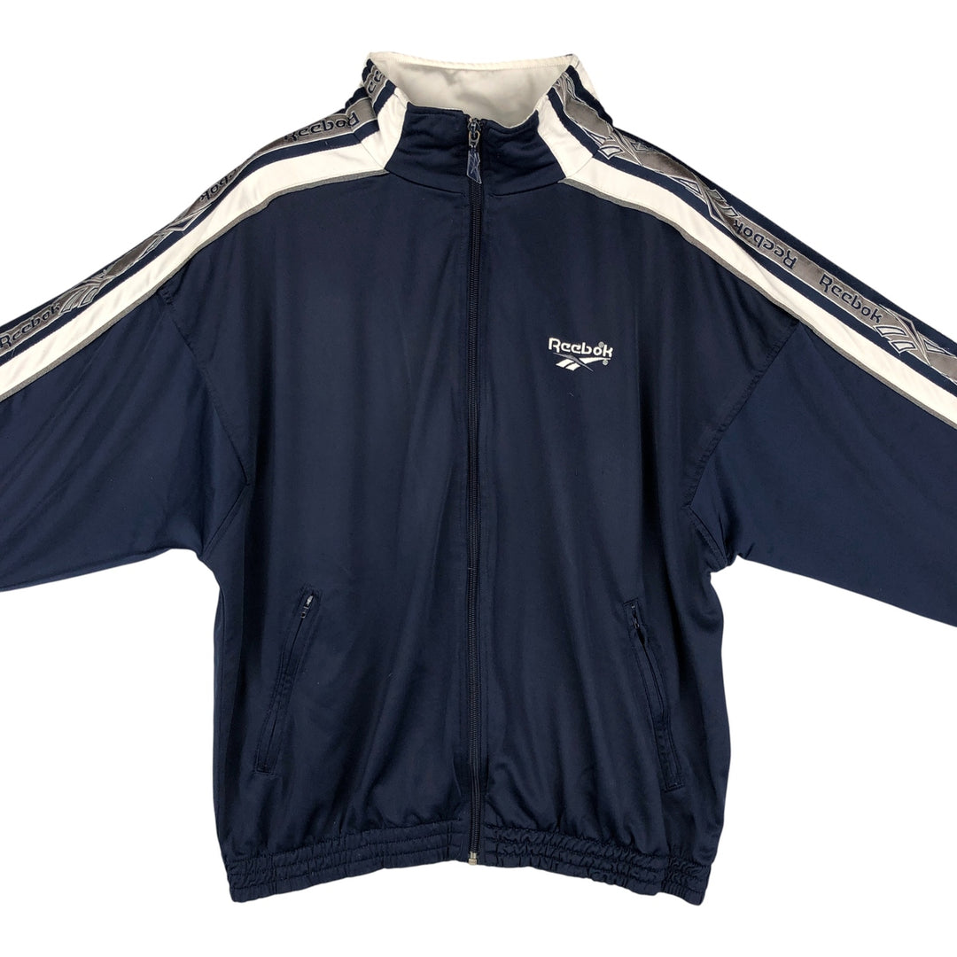 90'S Reebok Jersey Track Jacket, Men's Size Small, Vintage polyester navy blue type Vintage Second Hand