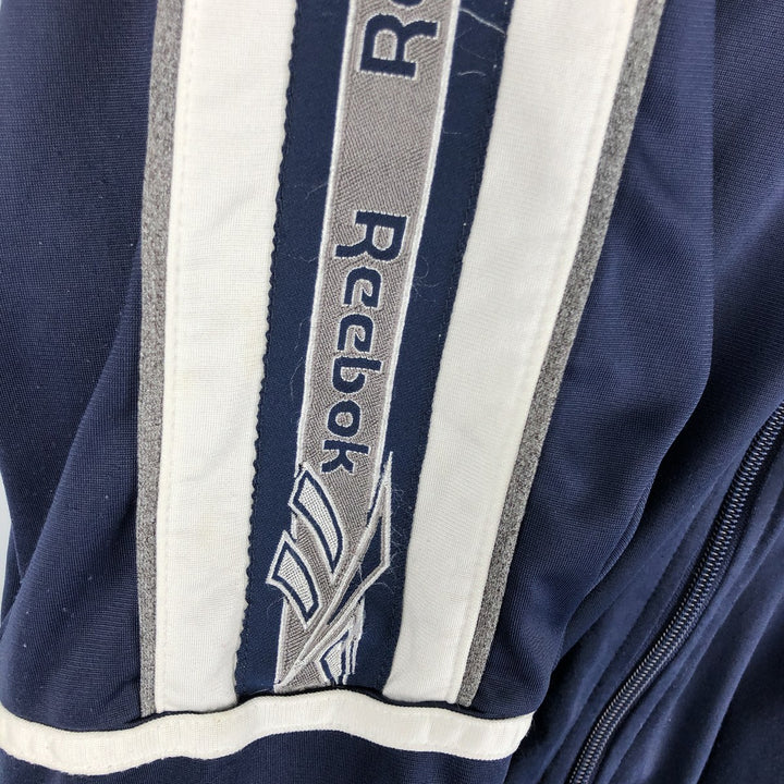 90'S Reebok Jersey Track Jacket, Men's Size Small, Vintage polyester navy blue type Vintage Second Hand
