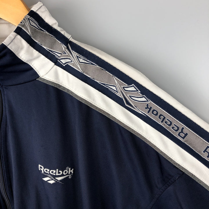 90'S Reebok Jersey Track Jacket, Men's Size Small, Vintage polyester navy blue type Vintage Second Hand