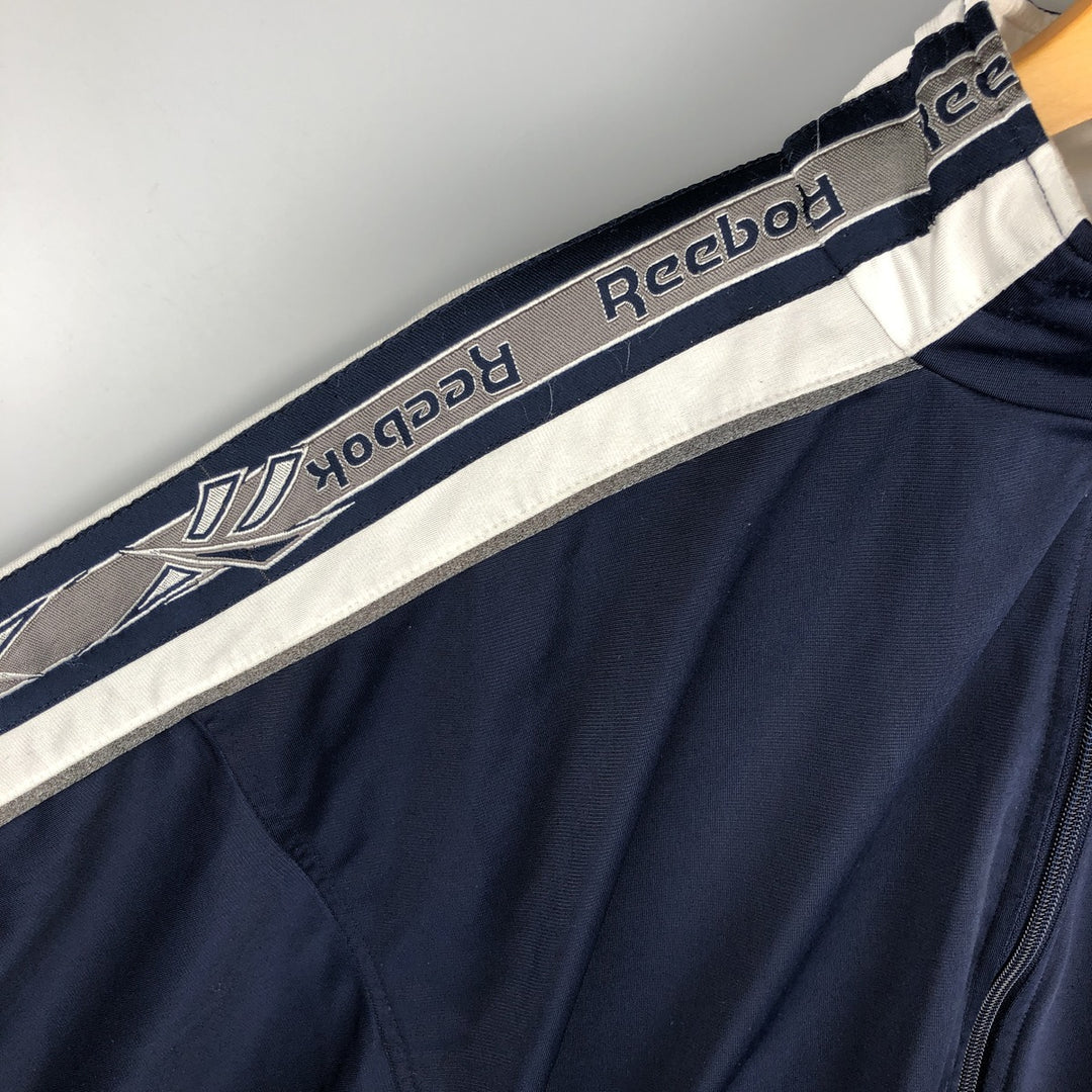 90'S Reebok Jersey Track Jacket, Men's Size Small, Vintage polyester navy blue type Vintage Second Hand