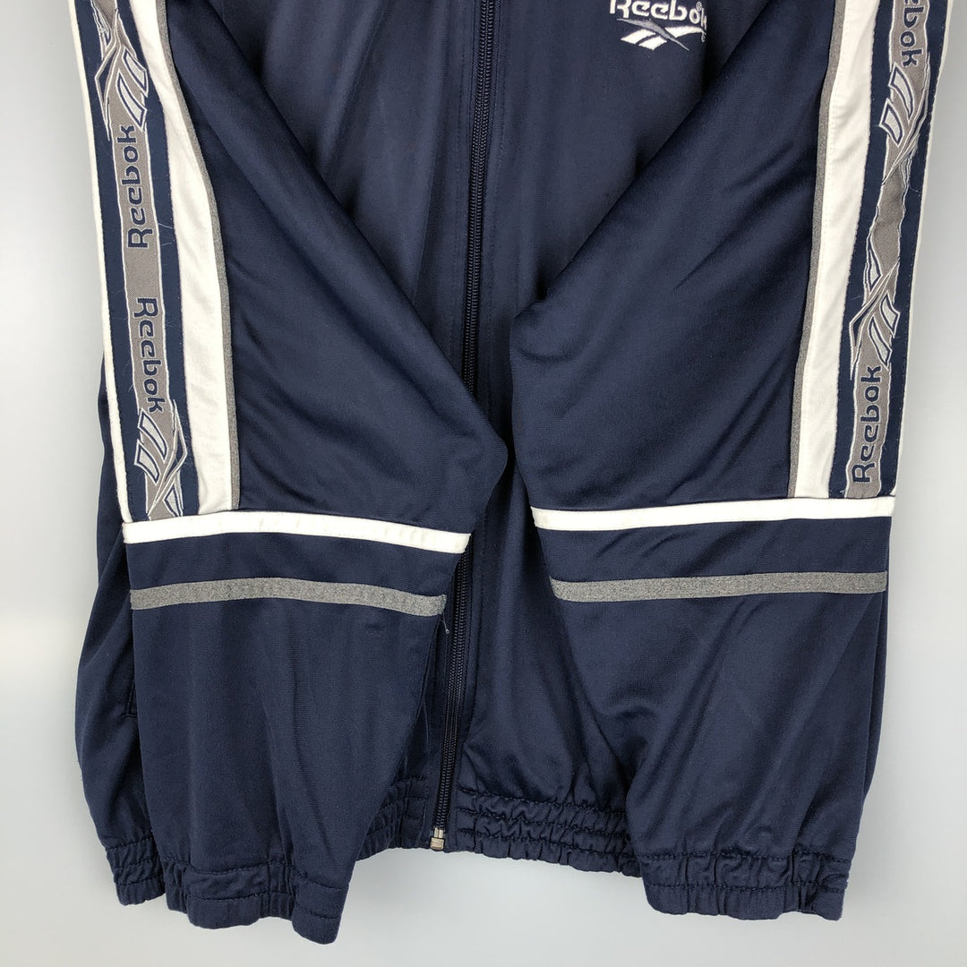 90'S Reebok Jersey Track Jacket, Men's Size Small, Vintage polyester navy blue type Vintage Second Hand