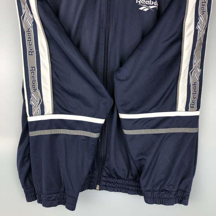 90'S Reebok Jersey Track Jacket, Men's Size Small, Vintage polyester navy blue type Vintage Second Hand