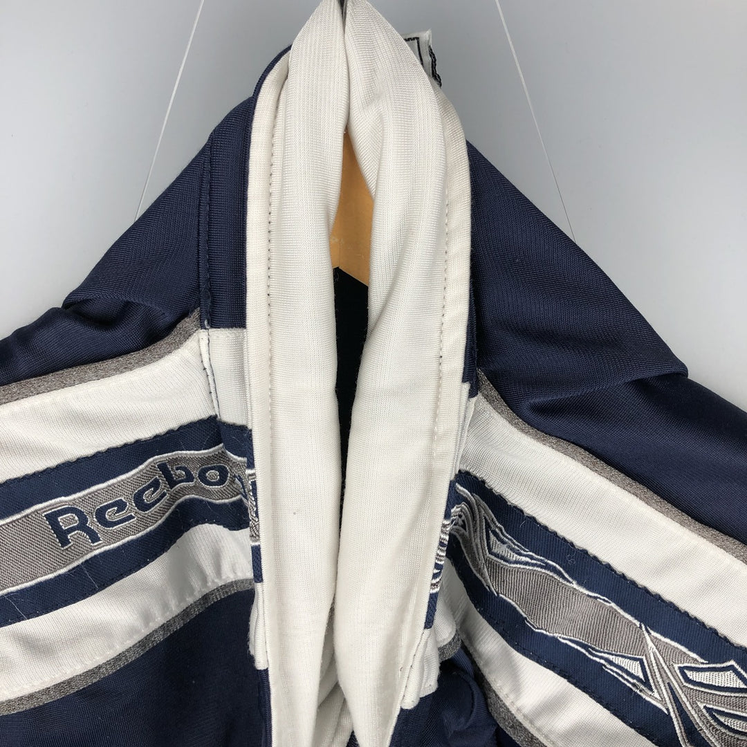 90'S Reebok Jersey Track Jacket, Men's Size Small, Vintage polyester navy blue type Vintage Second Hand