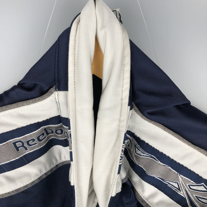 90'S Reebok Jersey Track Jacket, Men's Size Small, Vintage polyester navy blue type Vintage Second Hand