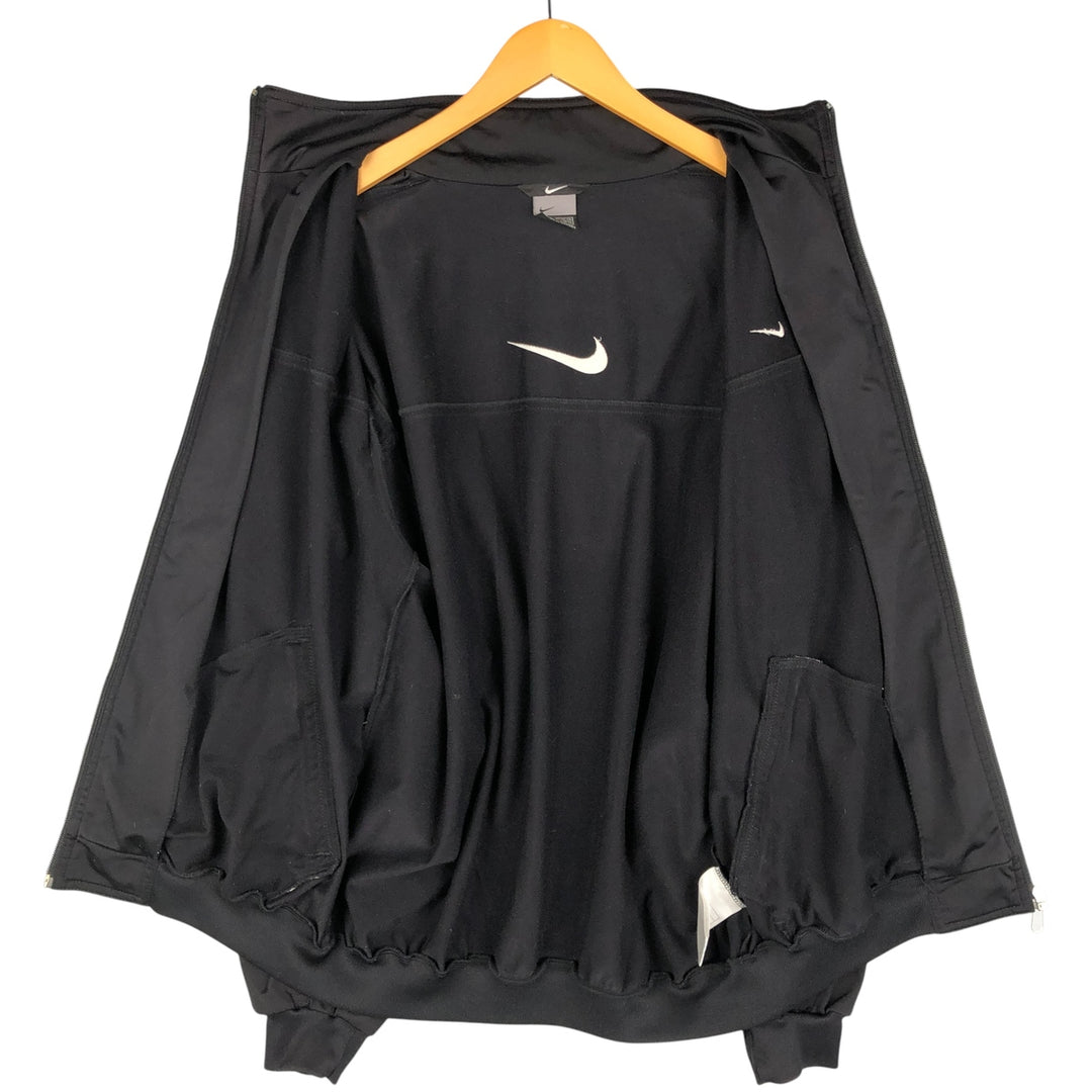 2000'S Nike Back Logo Jersey Track Jacket, Men's Size Medium polyester black type Vintage Second Hand